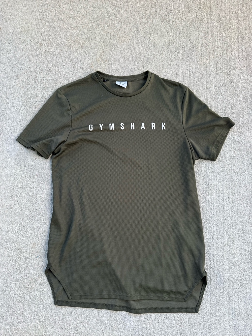 Gymshark Men’s Medium Athletic Fitted T Shirt Army Green Gym Workout Top